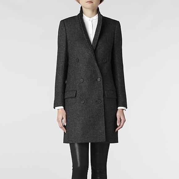 All Saints Mallalieus Plaid British Wool Berta Coat - Picture 1 of 10